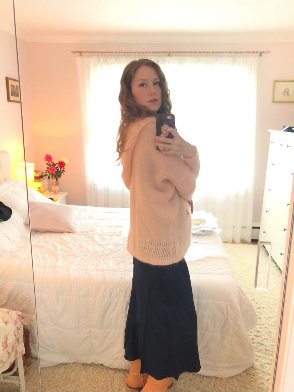 Sezane Pink Sweater Hoodie with Pockets and Hood, XS - Picture 10 of 12